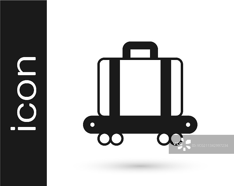 黑色机场传送带上有乘客的行李图片素材