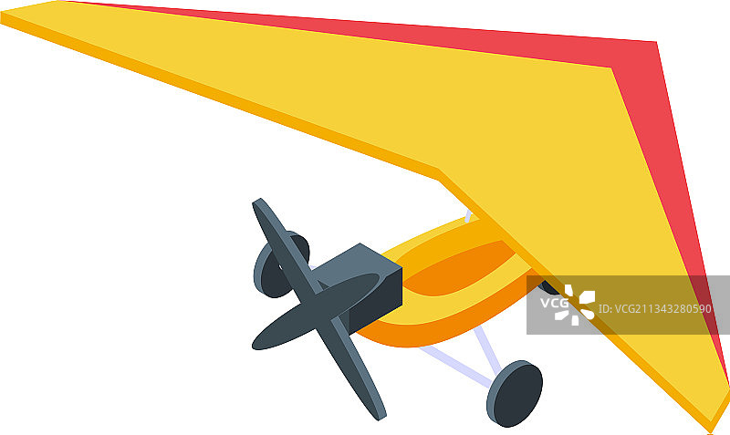 飞行滑翔机图标等距风格图片素材