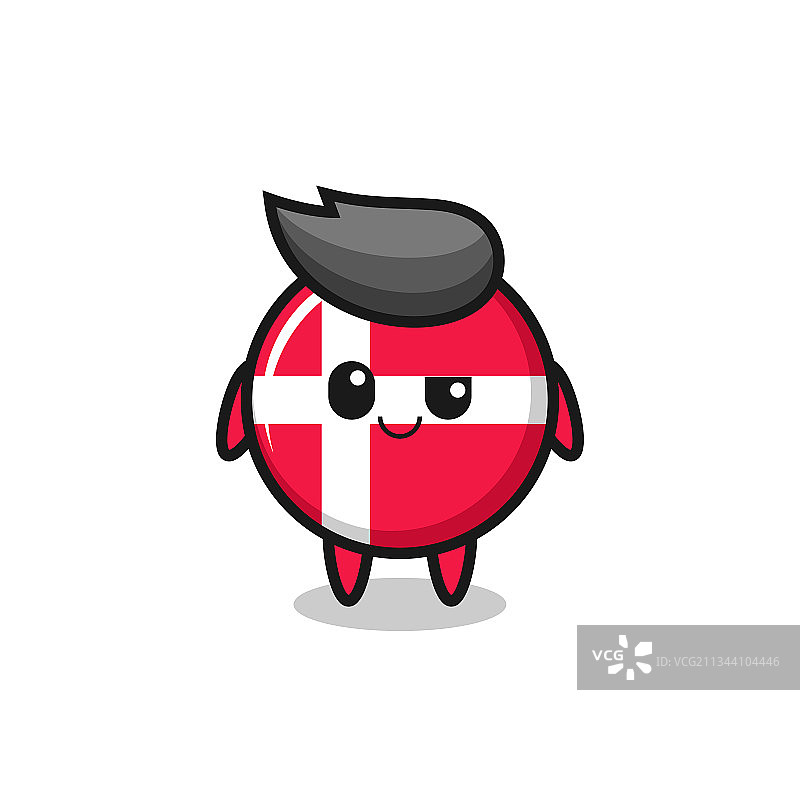 丹麦国旗徽章上带有一幅傲慢的漫画图片素材