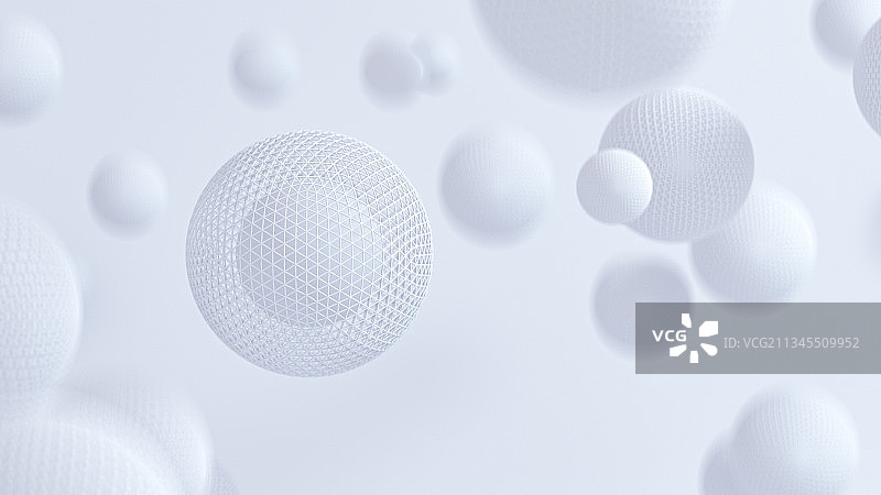 抽象科技白色分子球体物理3D背景图片素材