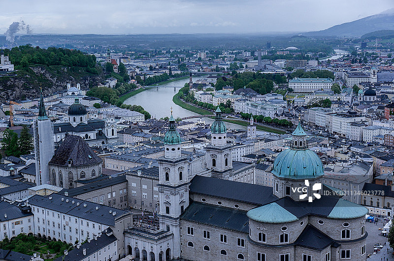 奥地利 萨尔茨堡 城市俯瞰图片素材