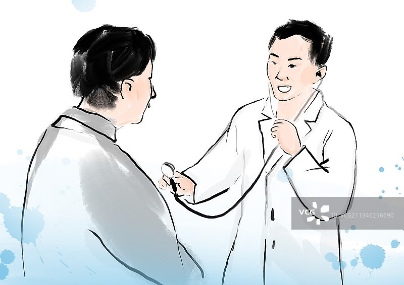 医疗健康人物插画打疫苗的人图片素材