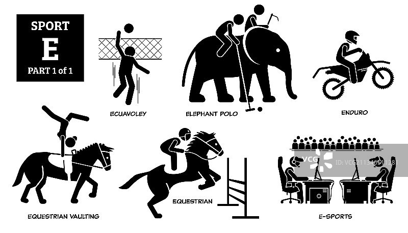 运动游戏字母图标象形图厄瓜多尔图片素材