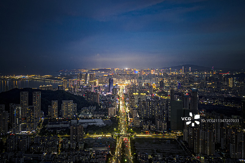 珠海城市风光拱北夜色图片素材