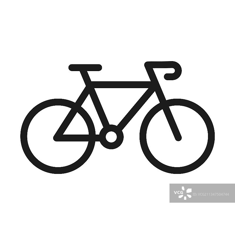 自行车图标与线和黑色图片素材