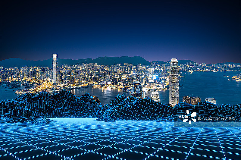 香港科技网络城市建筑图片素材