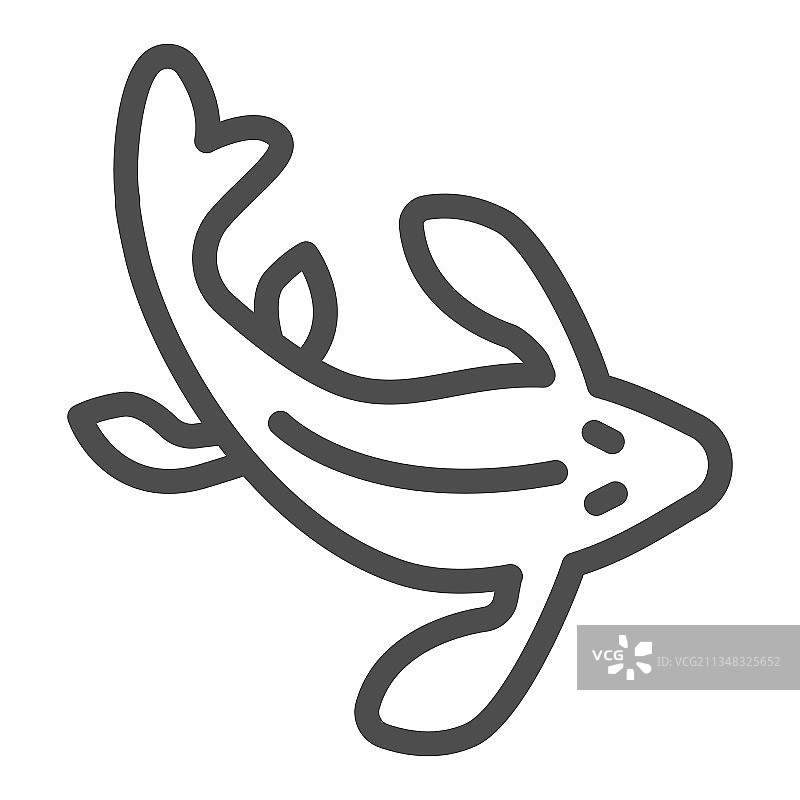 日本活鲤鱼与鱼鳍线的图标图片素材