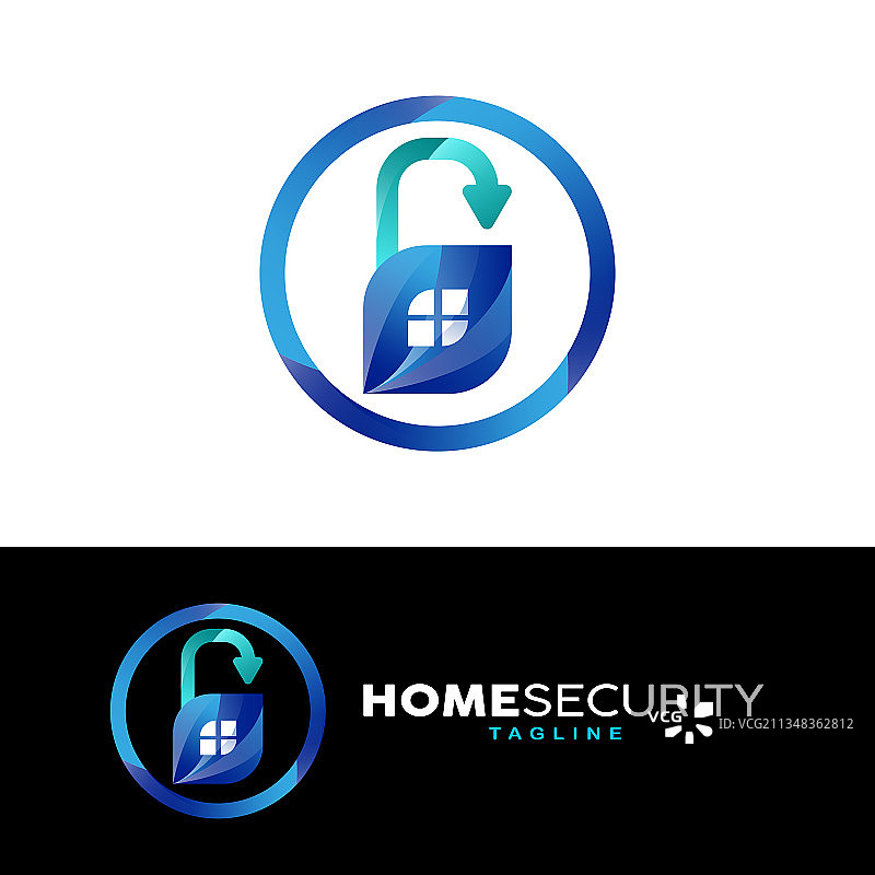 门锁概念标志设计为家居安防公司图片素材