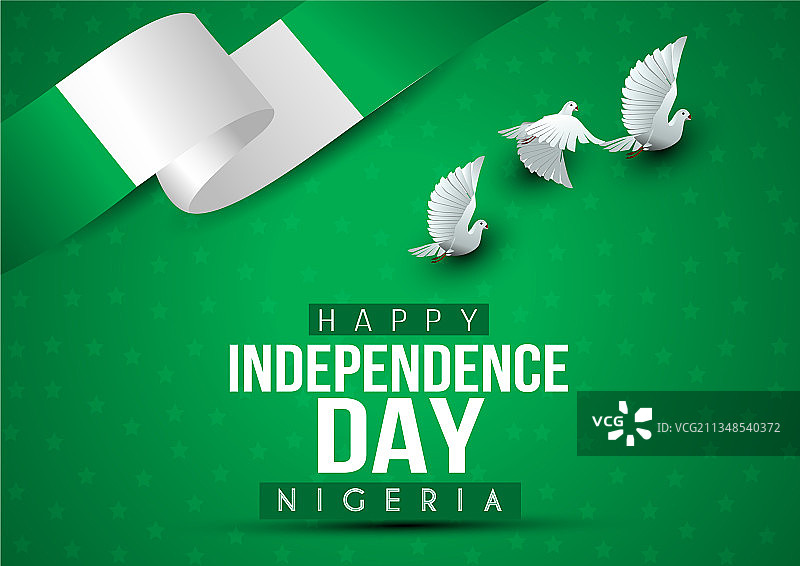 祝尼日利亚独立日飞鸽愉快图片素材