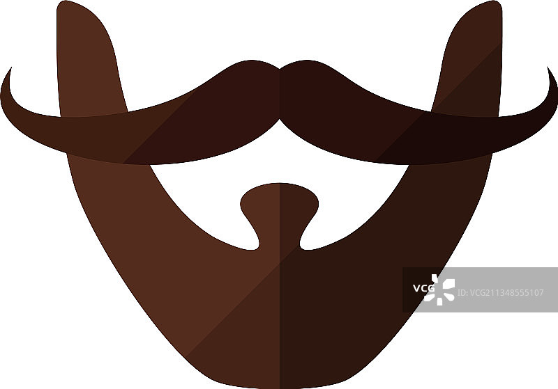 胡须扁平图标与时髦的胡子图片素材