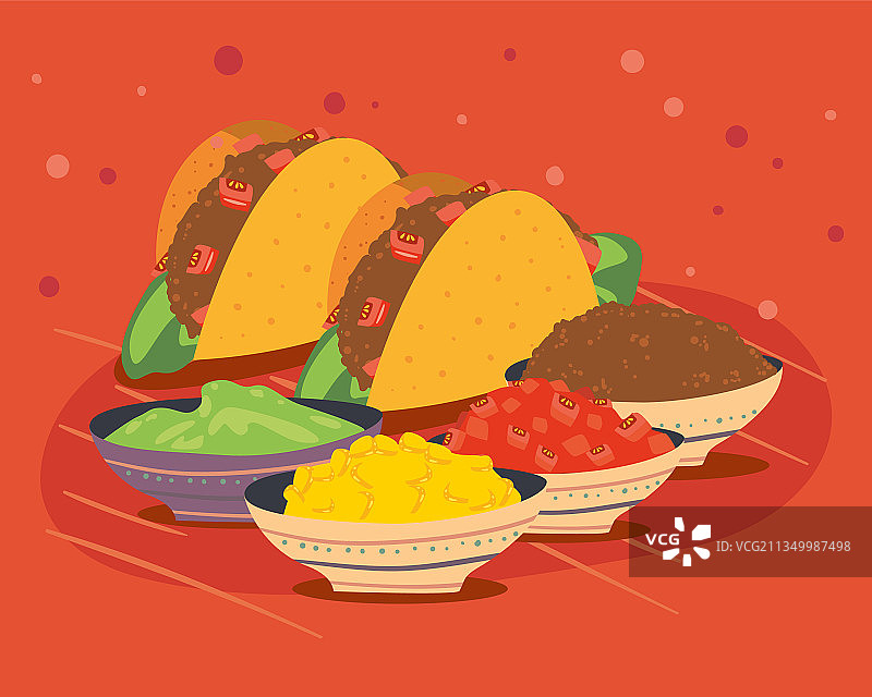 墨西哥玉米饼和配料图片素材