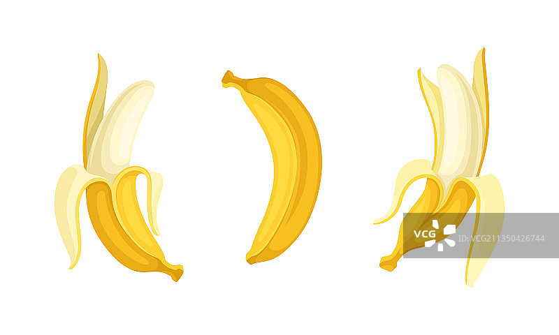 香蕉，细长的可食用水果，覆盖着图片素材