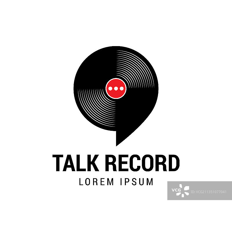 黑胶唱片logo设计采用气泡聊天或图片素材