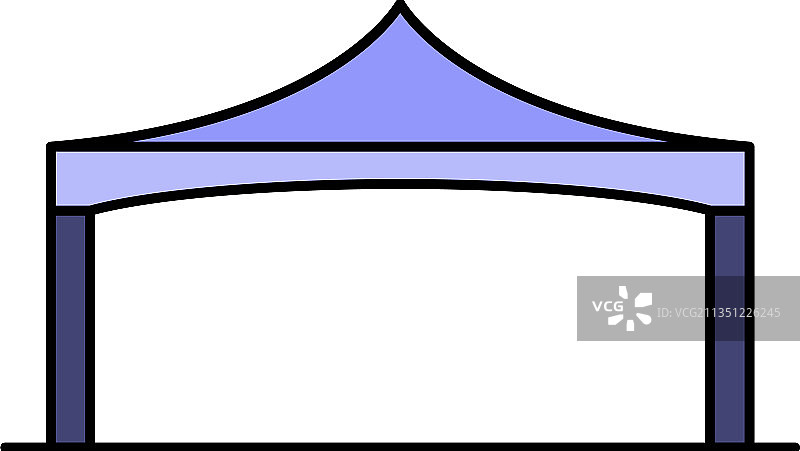 折叠帐篷图标颜色轮廓图片素材