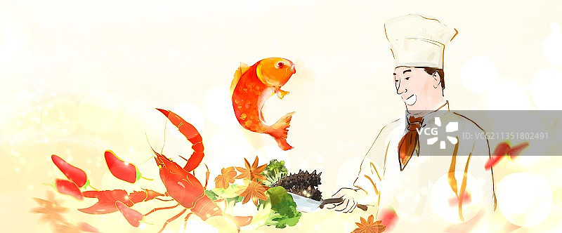 春节丰盛营养年夜饭酒店宴席海鲜大餐图片素材