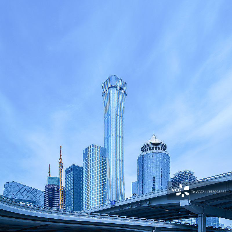 北京国贸CBD金融区建筑风光图片素材
