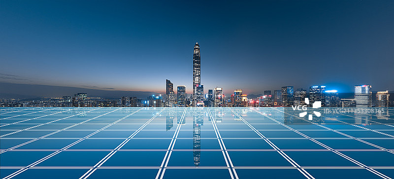 深圳繁华夜景和科技大数据概念图片素材