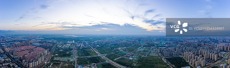 西安高新商务区城市天际线建筑群图片素材
