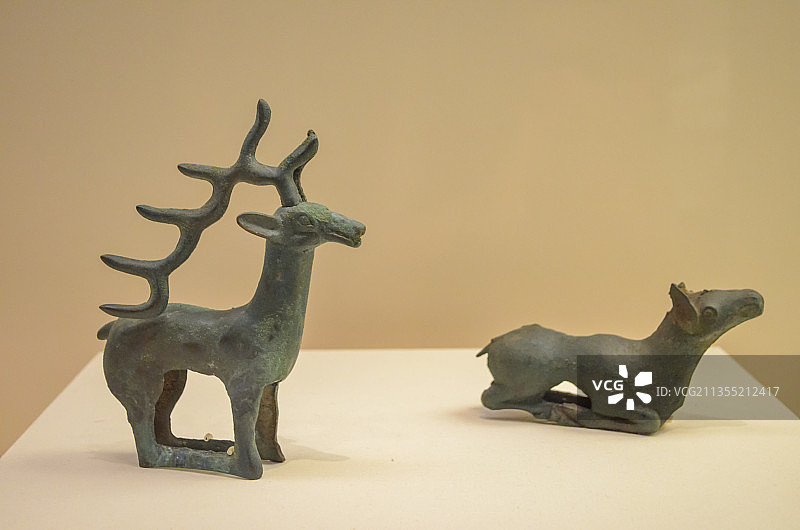 中国北京国家博物馆里的古代青铜器图片素材