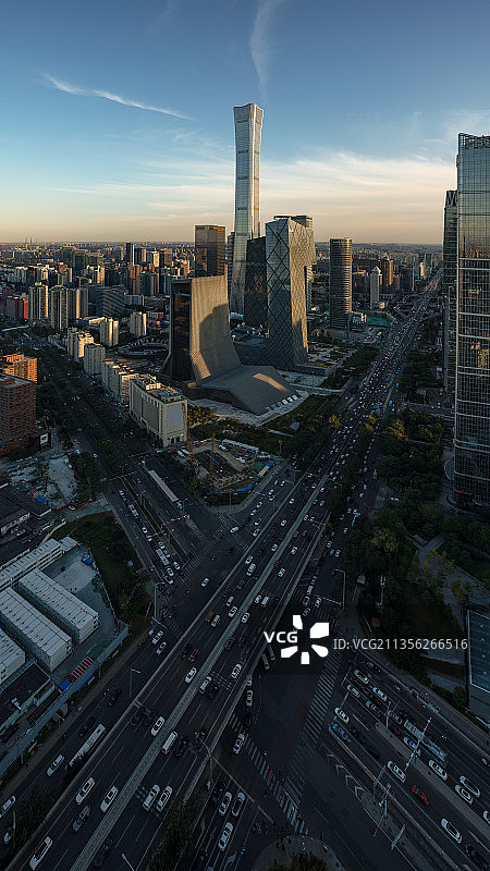 北京市市中心中国尊中信大厦国贸CBD高视角城市风光图片素材