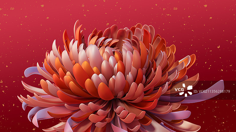 3D中国风国潮花卉主题插图图片素材