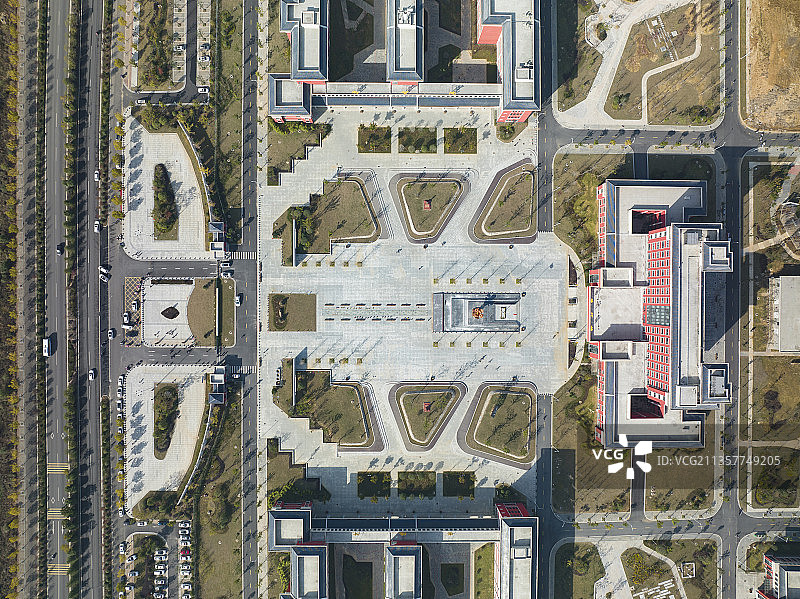 湖北省麻城市第一中学新校区鸟瞰图平面图航拍图片素材