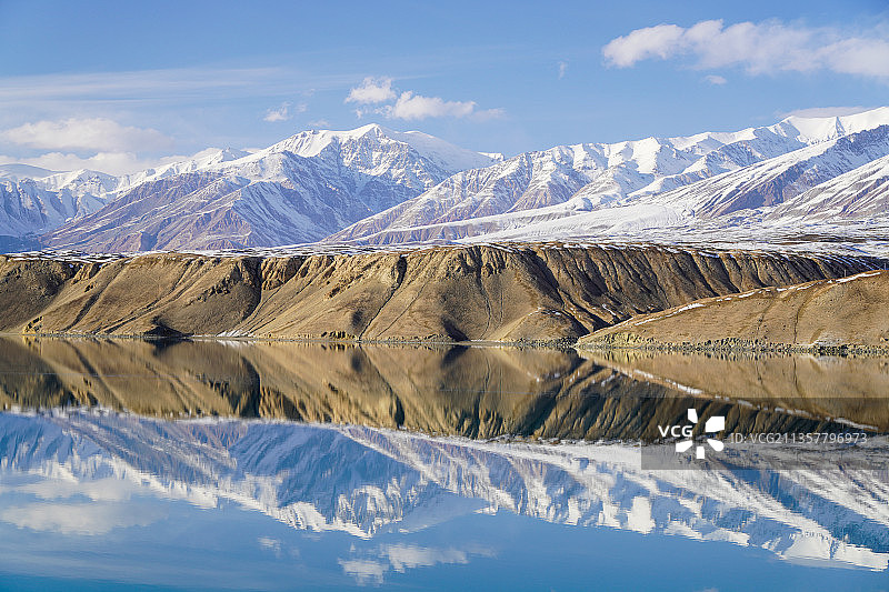 大美新疆：中国新疆帕米尔高原上的白沙湖风光图片素材