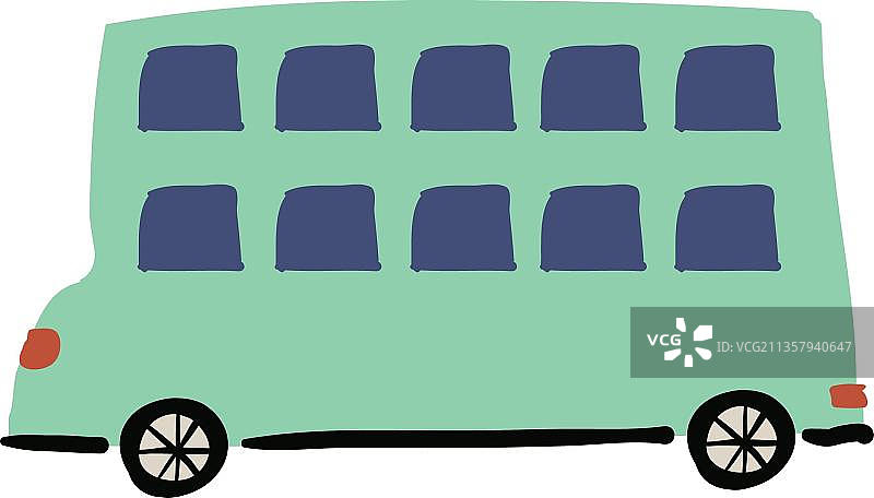 蓝绿色的巴士图片素材