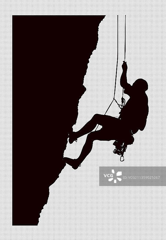 攀岩极限冒险运动剪影图片素材