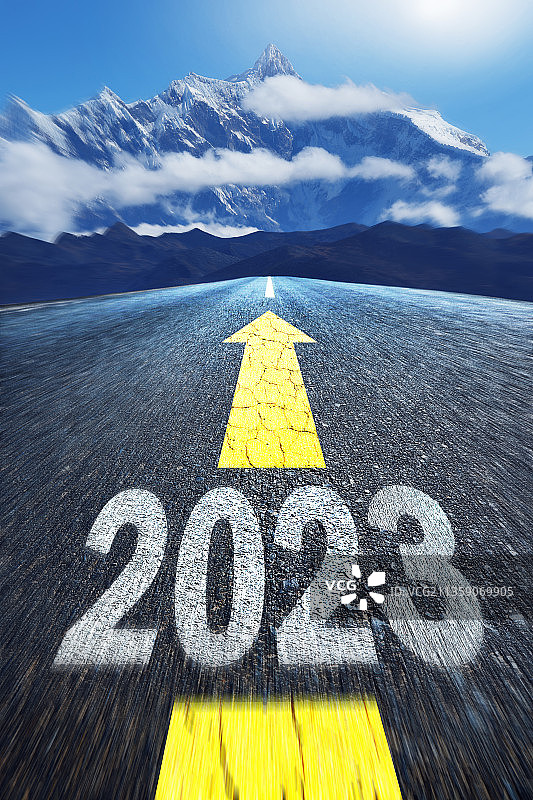 2023,新年,道路,运动模糊图片素材