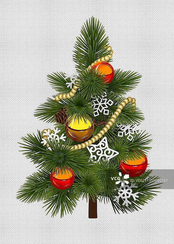 装饰完成的圣诞树图片素材