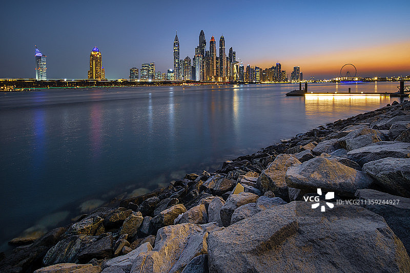 阿联酋海滨城市景观图片素材