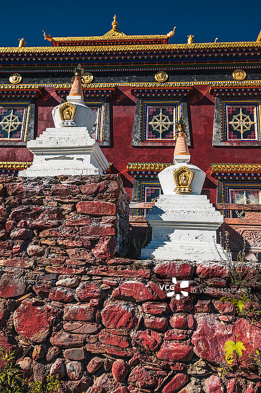 四川阿坝州黑水县的一个藏族寺庙图片素材