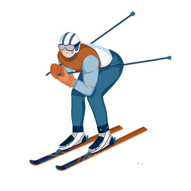 运动会越野滑雪插画免抠图图片素材