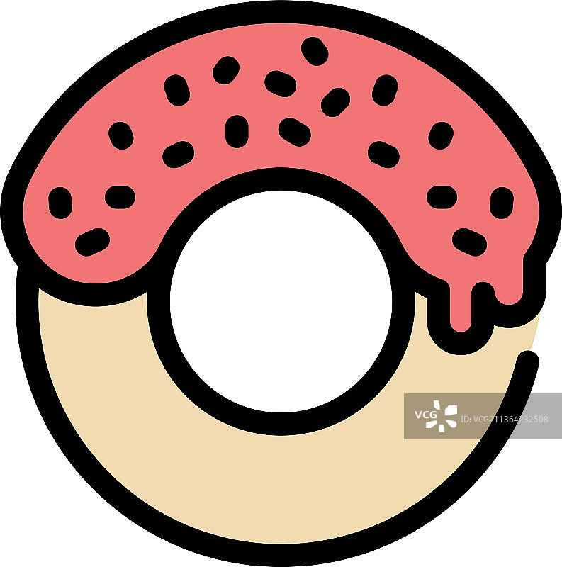 甜甜圈图标颜色轮廓图片素材