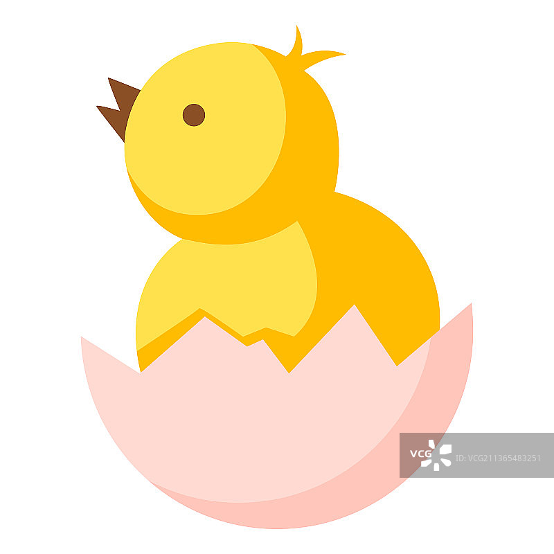 可爱的复活节黄色小鸡卡通图片素材