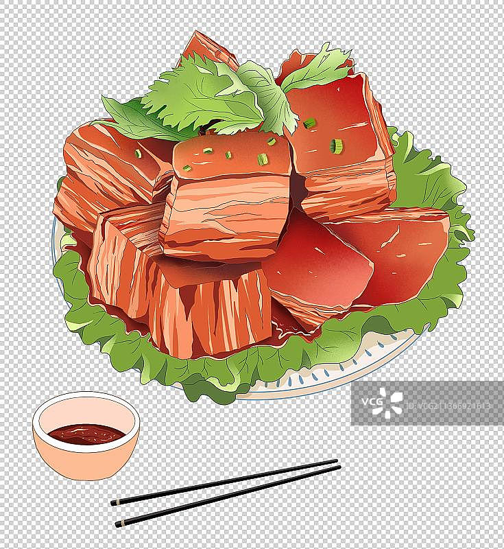 贴秋膘吃东坡肉或红烧肉元素图片素材
