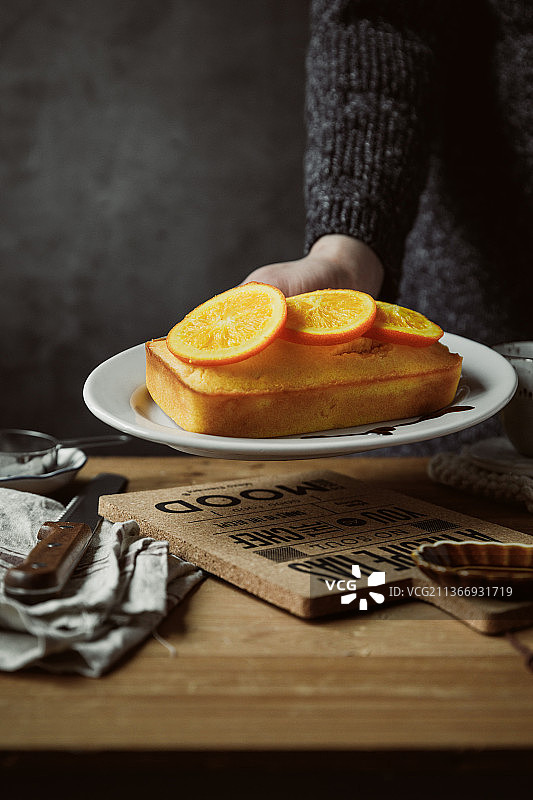 美味烘焙香橙磅蛋糕图片素材