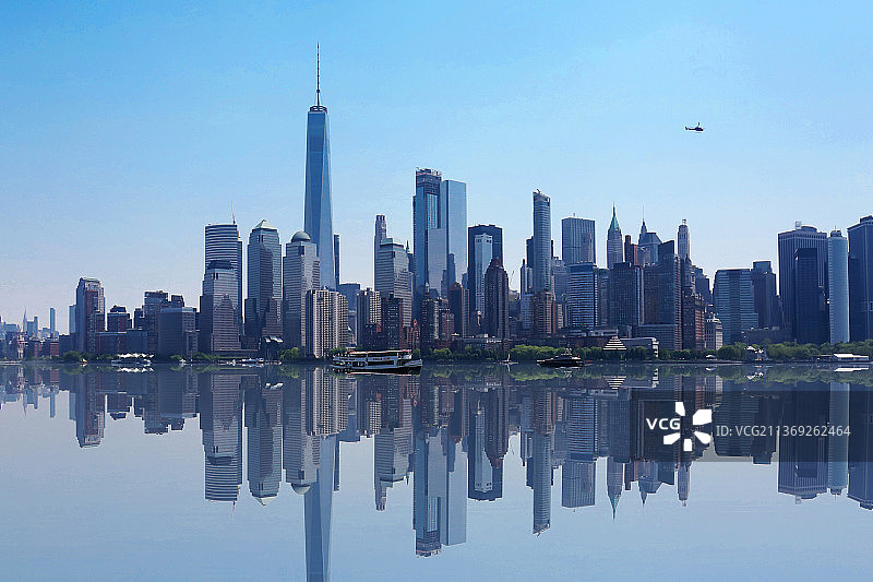 美国纽约曼哈顿，城市建筑群，高楼图片素材