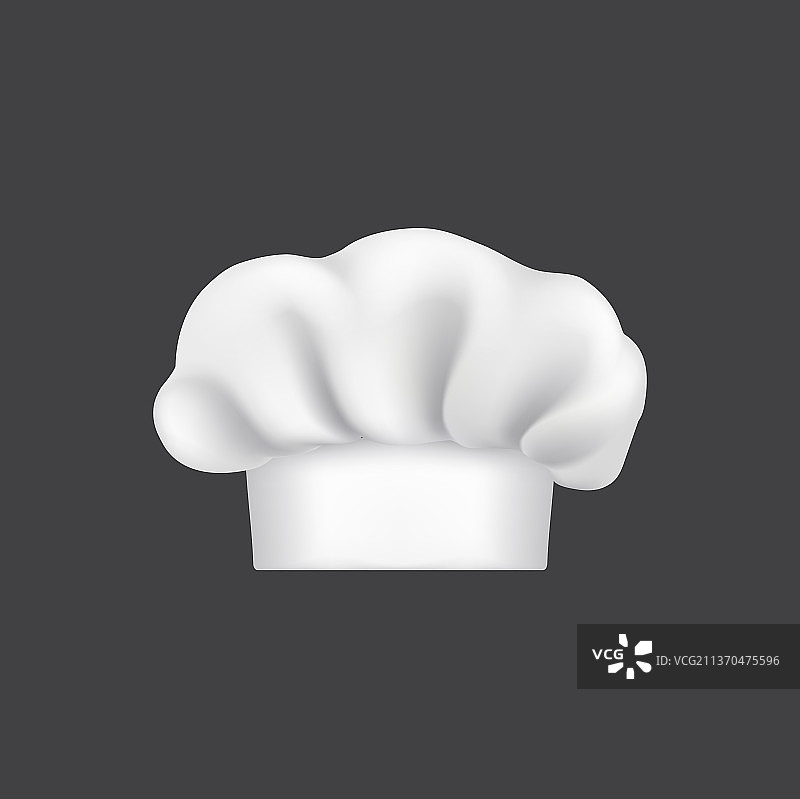 逼真的厨师帽或厨师帽和贝克托克3d图片素材