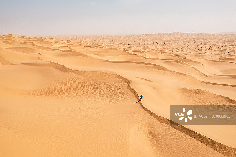 中国新疆轮台民丰塔克拉玛干沙漠自然风光图片素材