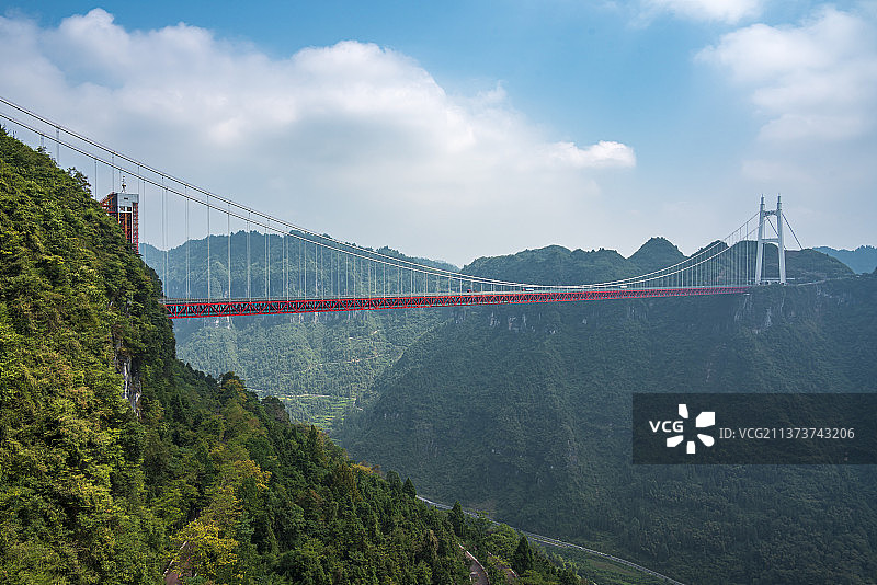 湖南 湘西 吉首 德夯大峡谷和矮寨特大悬索桥图片素材