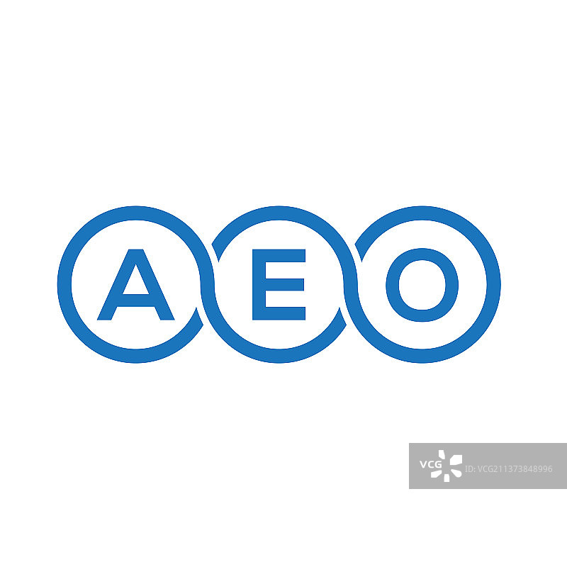 Aeo字母标志设计在白色背景Aeo图片素材