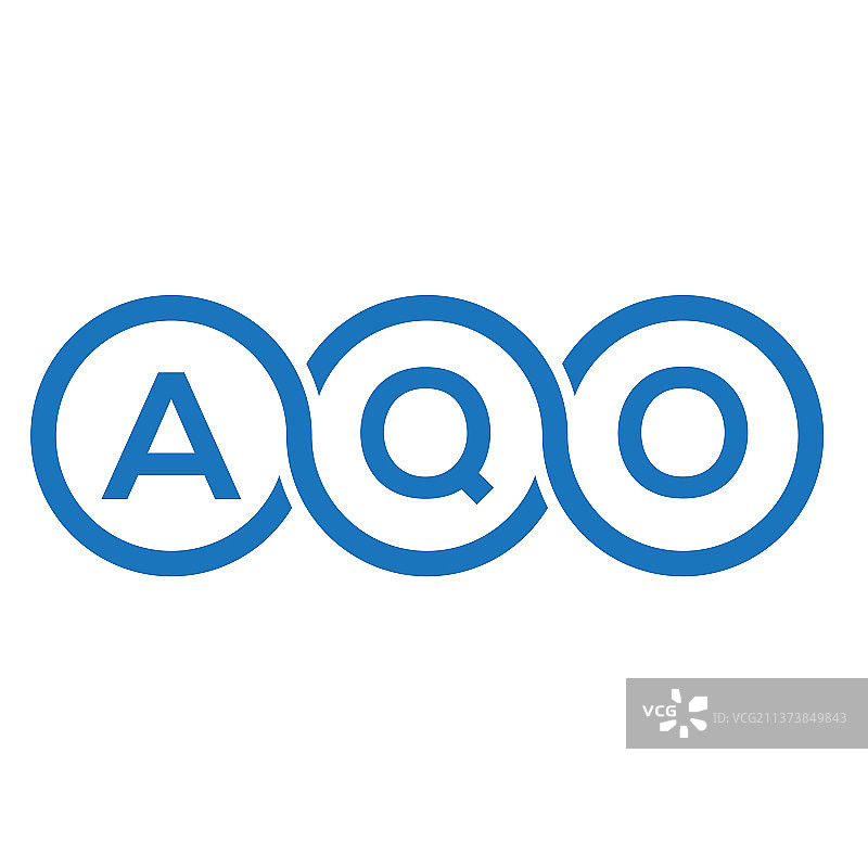 Aqo字母标志设计在白色背景Aqo图片素材