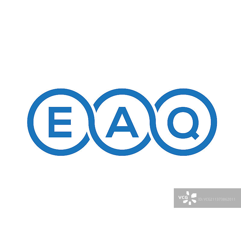 Eaq字母标志设计在黑色的背景上图片素材