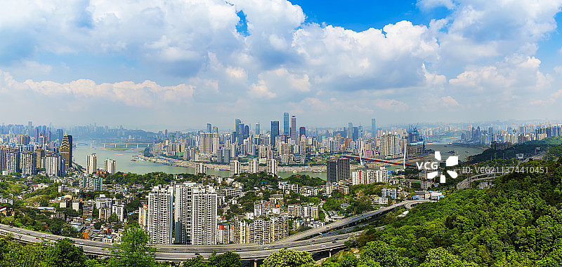 俯瞰重庆城市建筑天际线图片素材