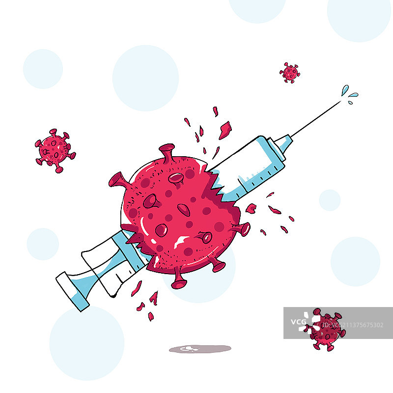 针筒里面的药剂破坏病毒的活性，强化免疫力图片素材