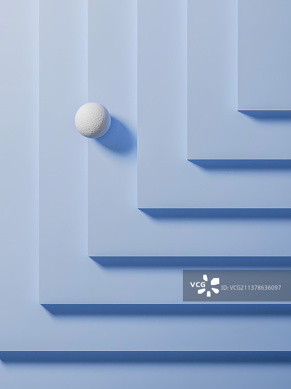 小球滚落阶梯的抽象概念风格图片素材