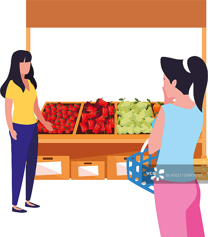 人们顾客农场摊位蔬菜和水果图片素材
