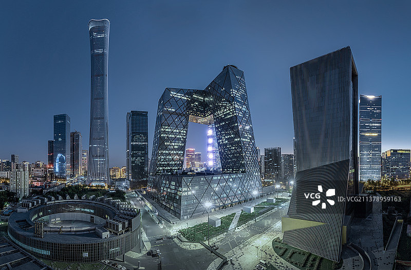 北京国贸商业区商务建筑景观，城市天际线图片素材